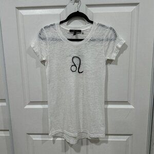 womens bcbg maxazria Tshirt Tee Top White Size Xxs Leo Horoscope